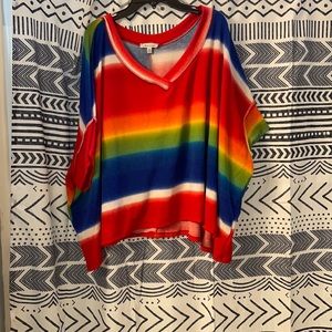 Vibrant Poncho style White Birch Top